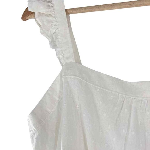 Abound Lightweight Swiss Dot Ruffle Strap Top Size XL/Extra Large in White NWT - Picture 3 of 6
